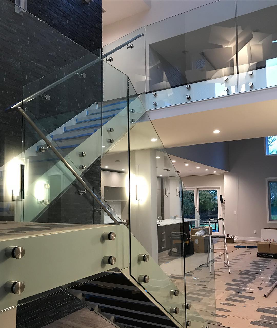 Custom Glass Railing Installation